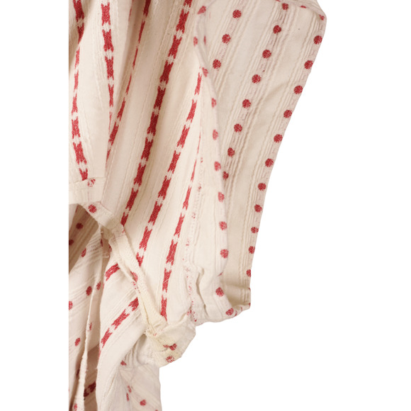 Vintage 50s Saks Couture Polka Dot Romper Dress Women's Off White Red Big Button - Picture 10 of 10